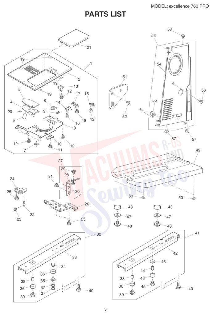Elna EL760PRO exploded schematic diagram (page 5)
