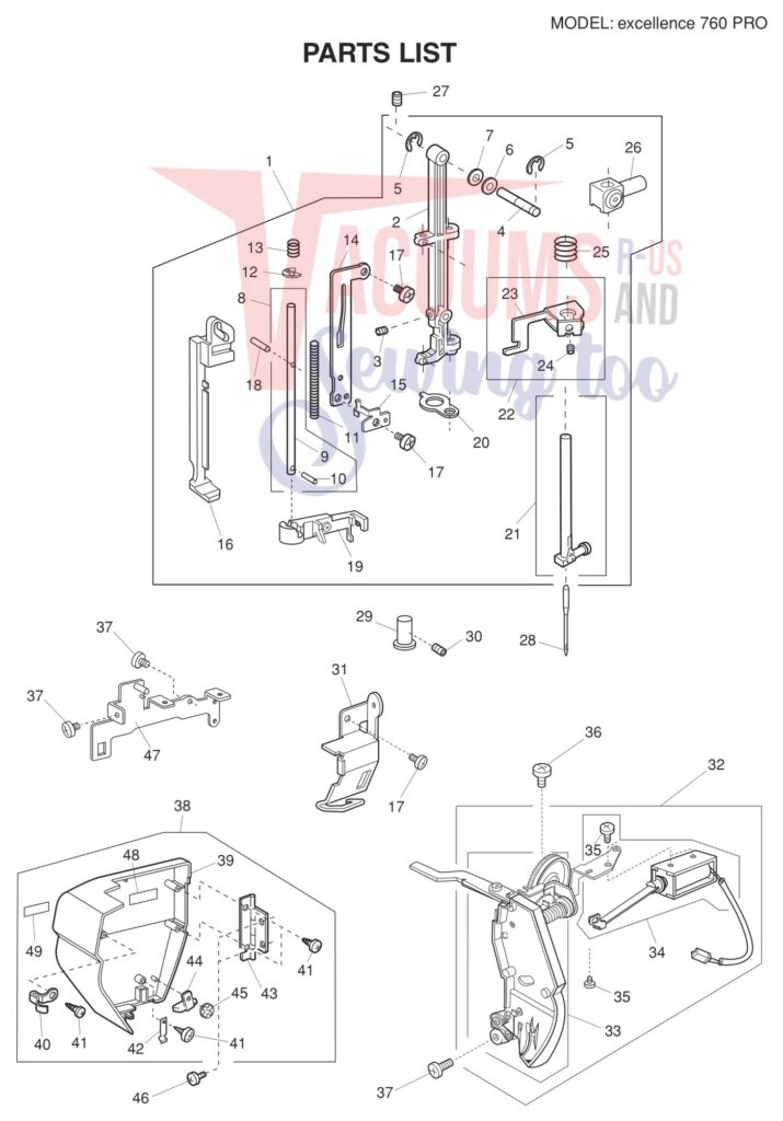 Elna EL760PRO exploded schematic diagram (page 8)