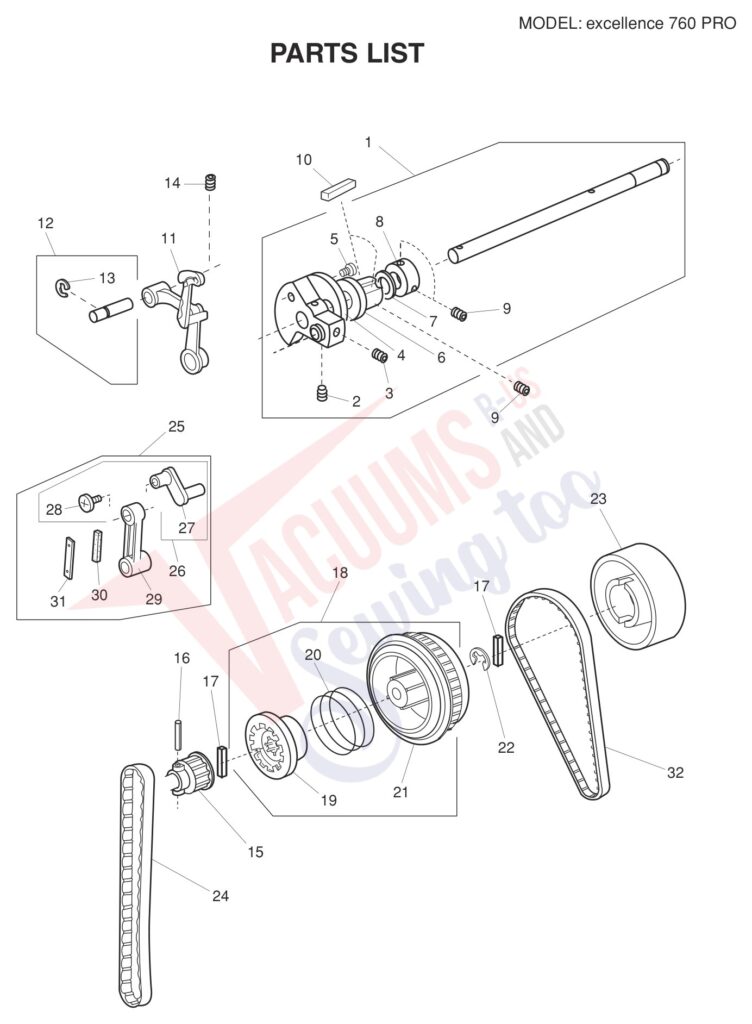 Elna EL760PRO exploded schematic diagram (page 10)