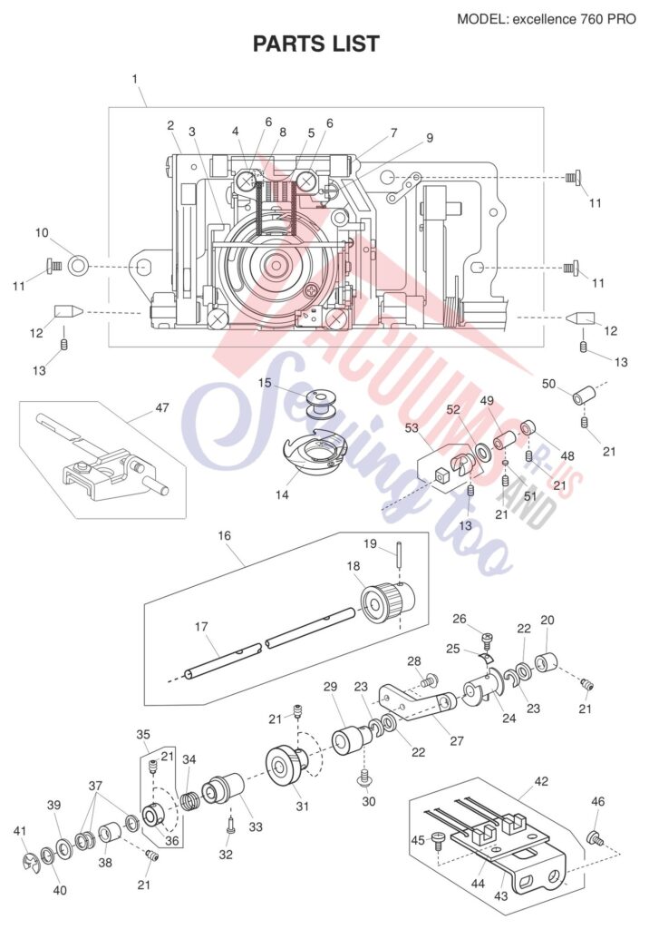 Elna EL760PRO exploded schematic diagram (page 11)
