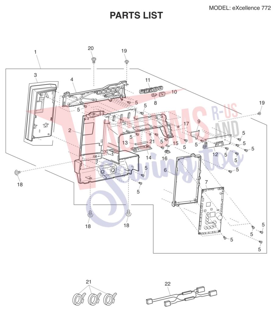Elna EL772 exploded schematic diagram (page 3)