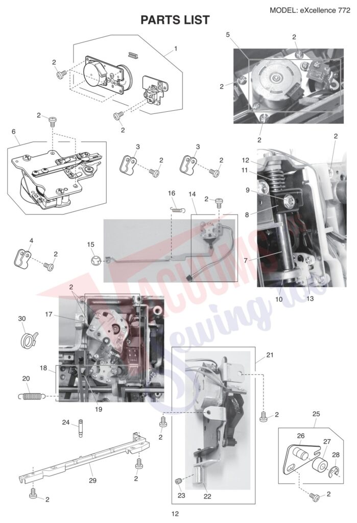 Elna EL772 exploded schematic diagram (page 4)