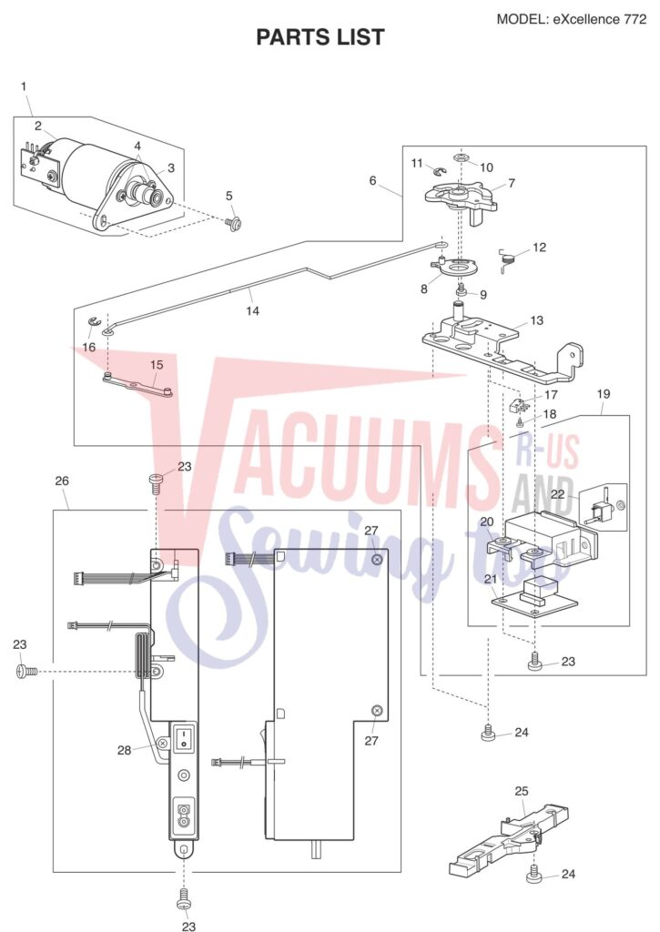 Elna EL772 exploded schematic diagram (page 5)