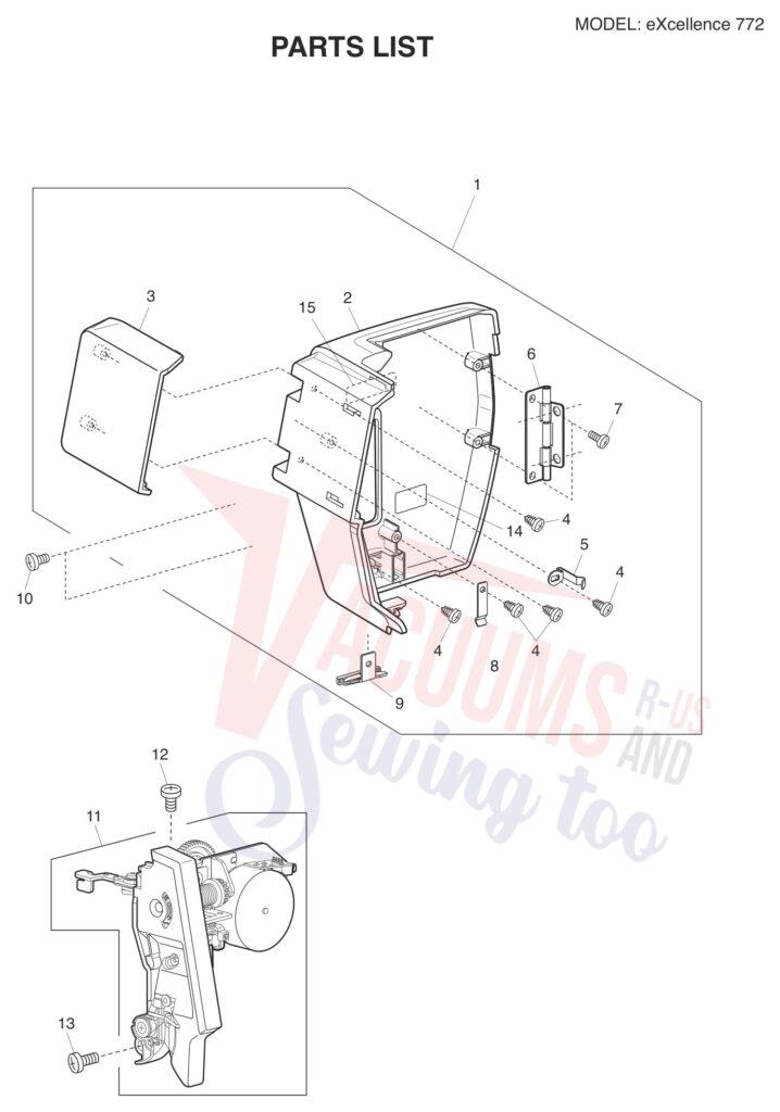 Elna EL772 exploded schematic diagram (page 7)