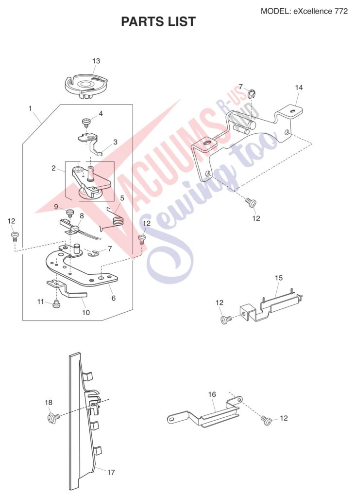 Elna EL772 exploded schematic diagram (page 8)
