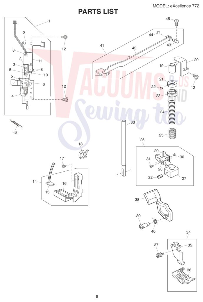 Elna EL772 exploded schematic diagram (page 11)
