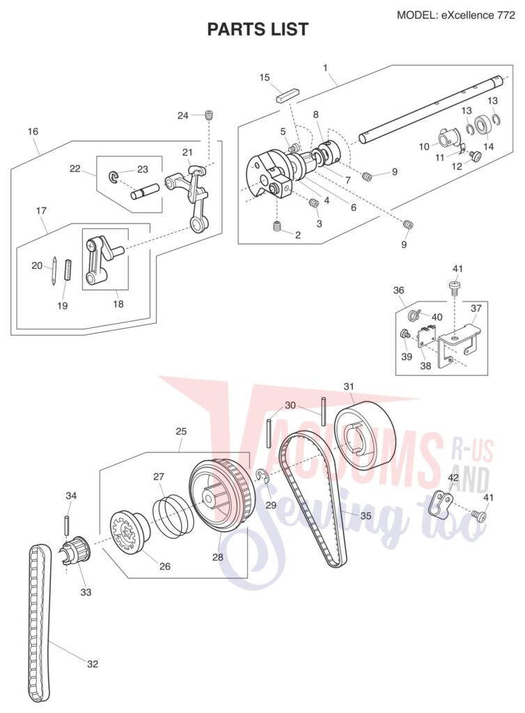 Elna EL772 exploded schematic diagram (page 13)