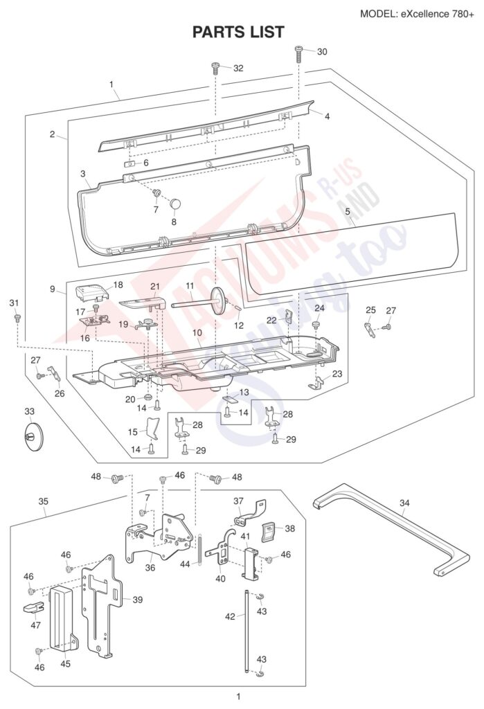 Elna EL780PLUS exploded schematic diagram (page 1)