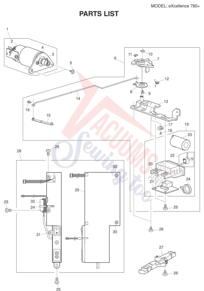 Elna EL780PLUS exploded schematic diagram (page 5)