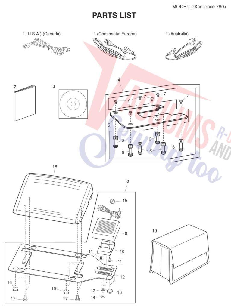 Elna EL780PLUS exploded schematic diagram (page 7)