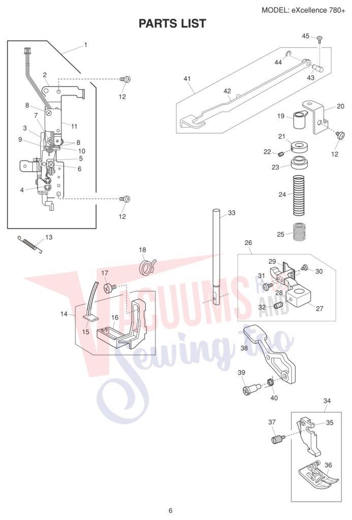 Elna EL780PLUS exploded schematic diagram (page 17)