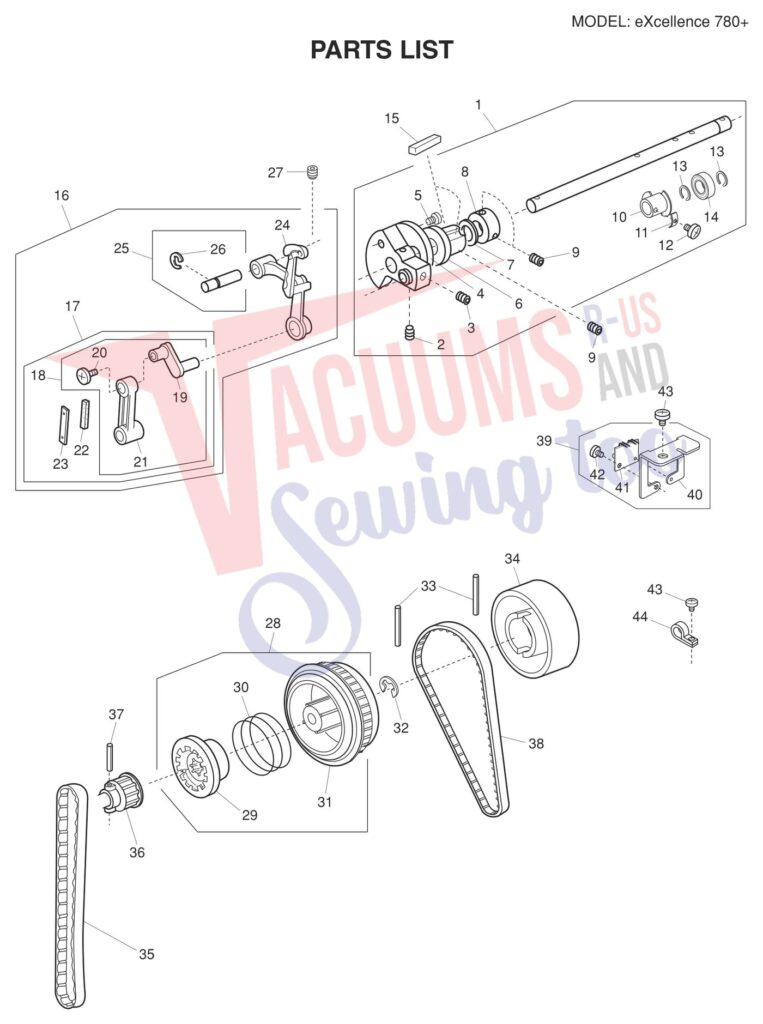 Elna EL780PLUS exploded schematic diagram (page 19)