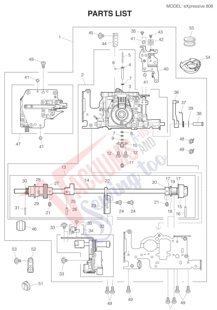 Elna EL808 exploded schematic diagram (page 3)