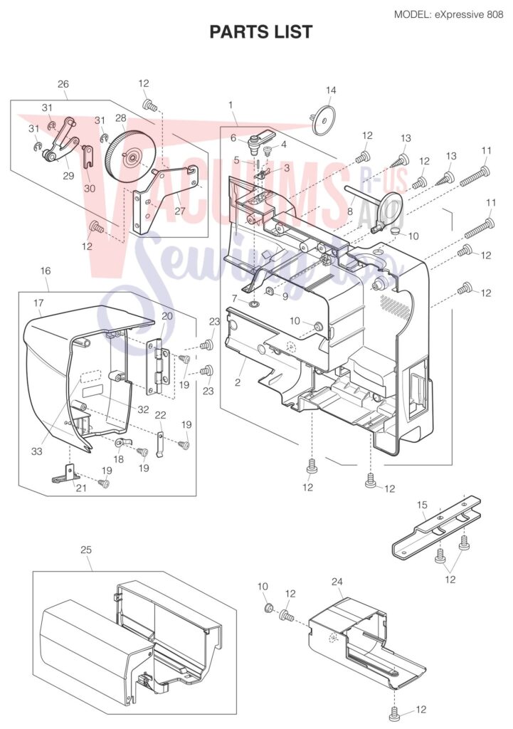 Elna EL808 exploded schematic diagram (page 5)
