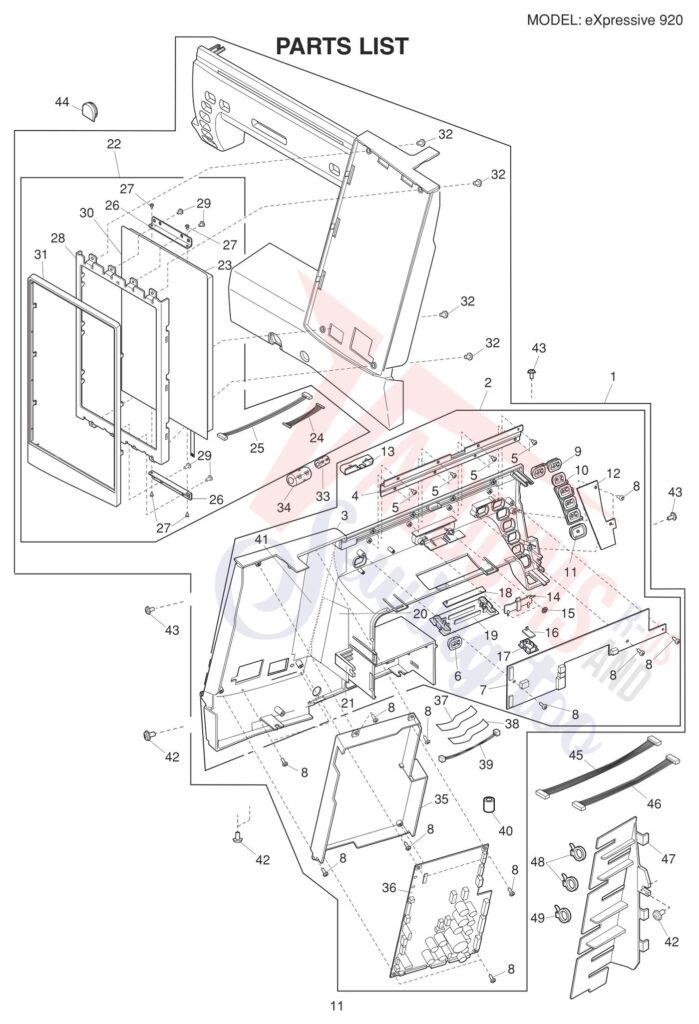 Elna EL920 V2 exploded schematic diagram (page 3)