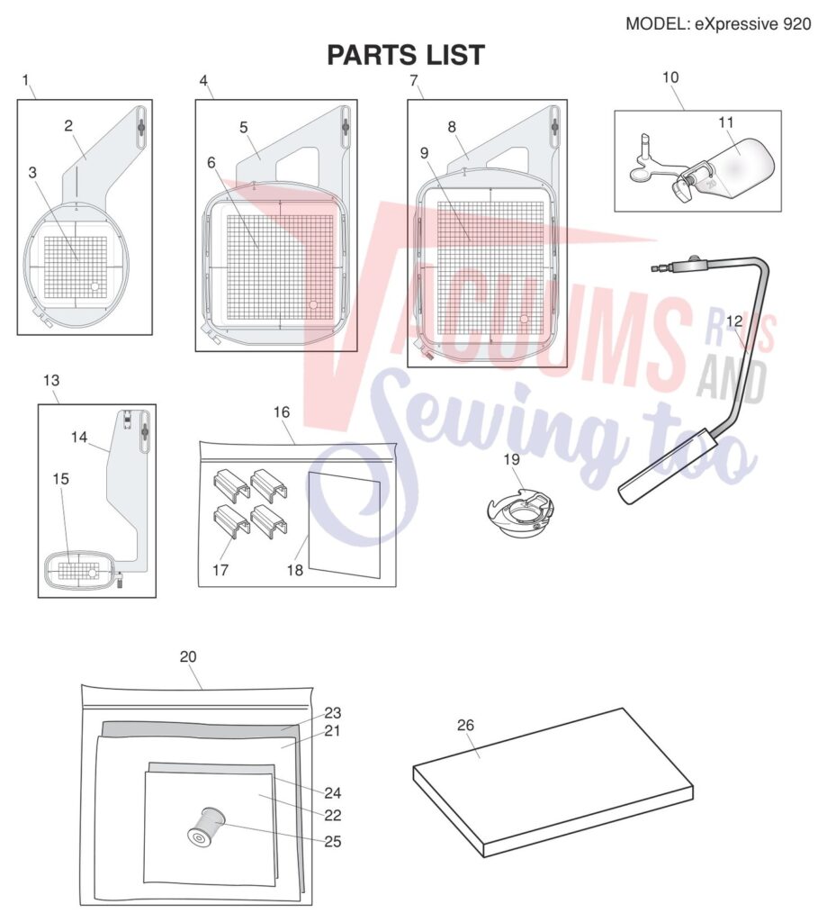 Elna EL920 V2 exploded schematic diagram (page 10)