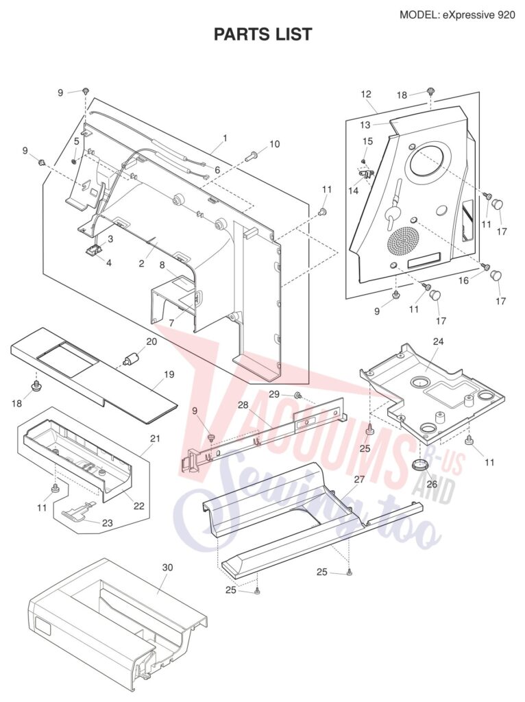 Elna EL920 V2 exploded schematic diagram (page 15)
