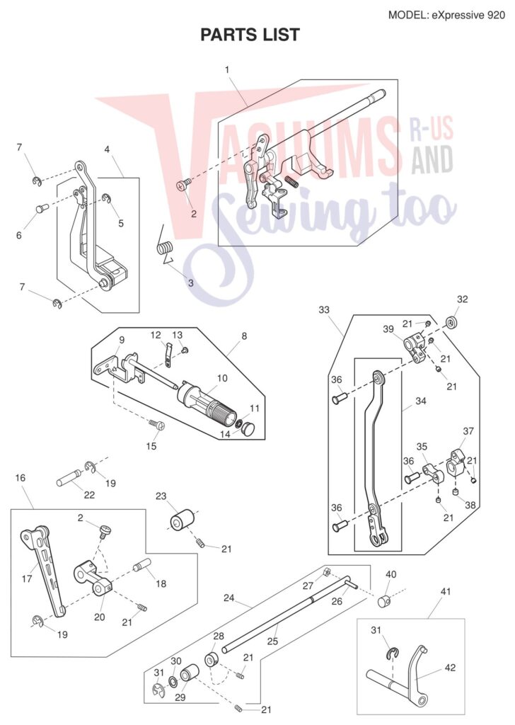 Elna EL920 V2 exploded schematic diagram (page 19)