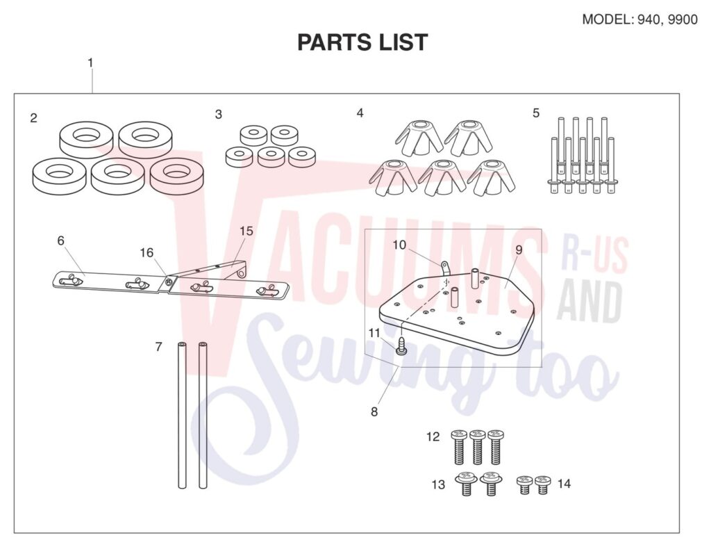 Elna EL940PRO exploded schematic diagram (page 14)