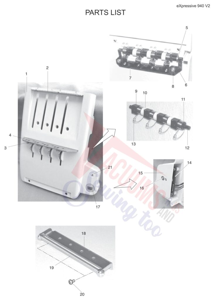 Elna EL940 V2 exploded schematic diagram (page 3)