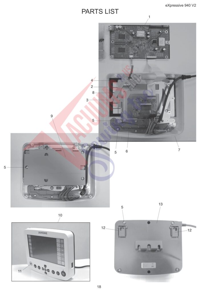 Elna EL940 V2 exploded schematic diagram (page 10)