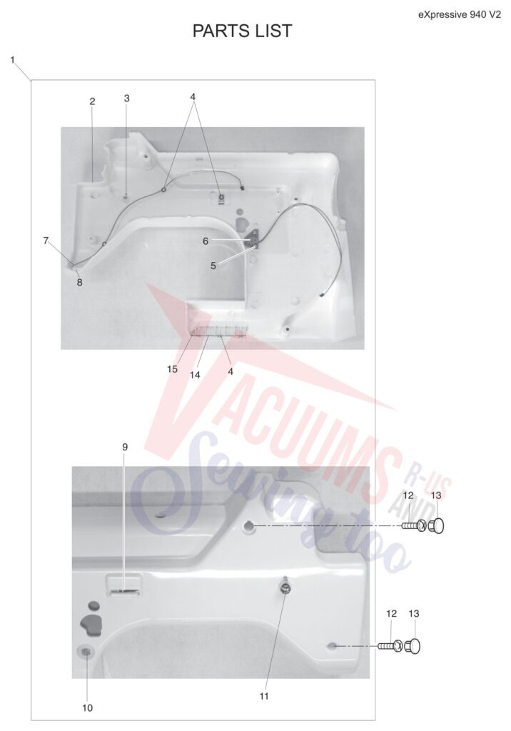 Elna EL940 V2 exploded schematic diagram (page 12)