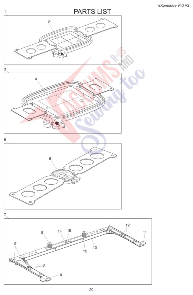 Elna EL940 V2 exploded schematic diagram (page 13)