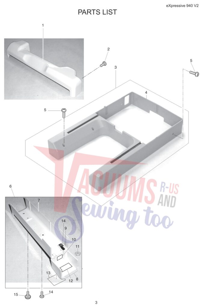Elna EL940 V2 exploded schematic diagram (page 16)
