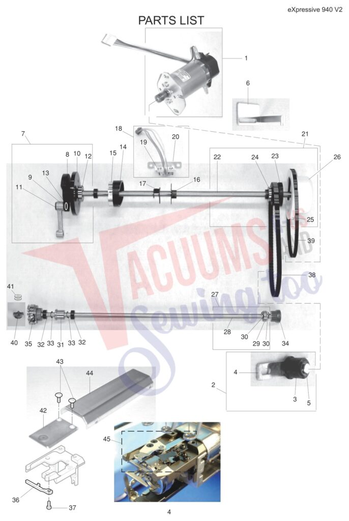 Elna EL940 V2 exploded schematic diagram (page 17)