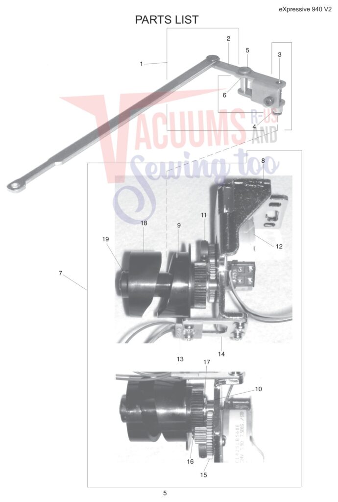 Elna EL940 V2 exploded schematic diagram (page 18)