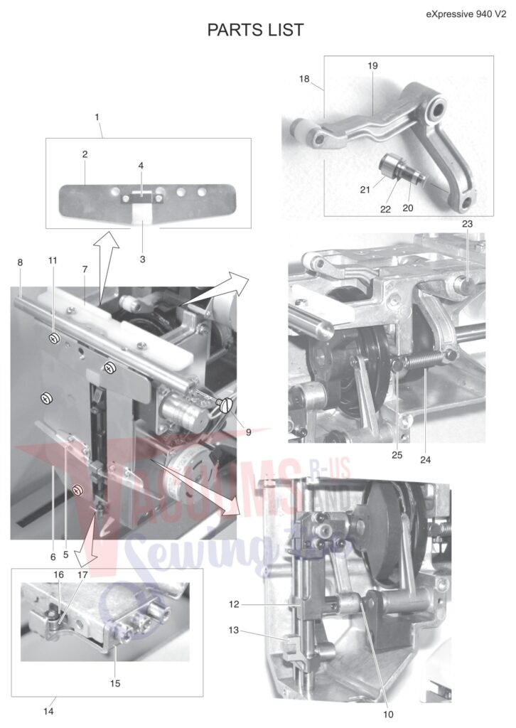 Elna EL940 V2 exploded schematic diagram (page 20)