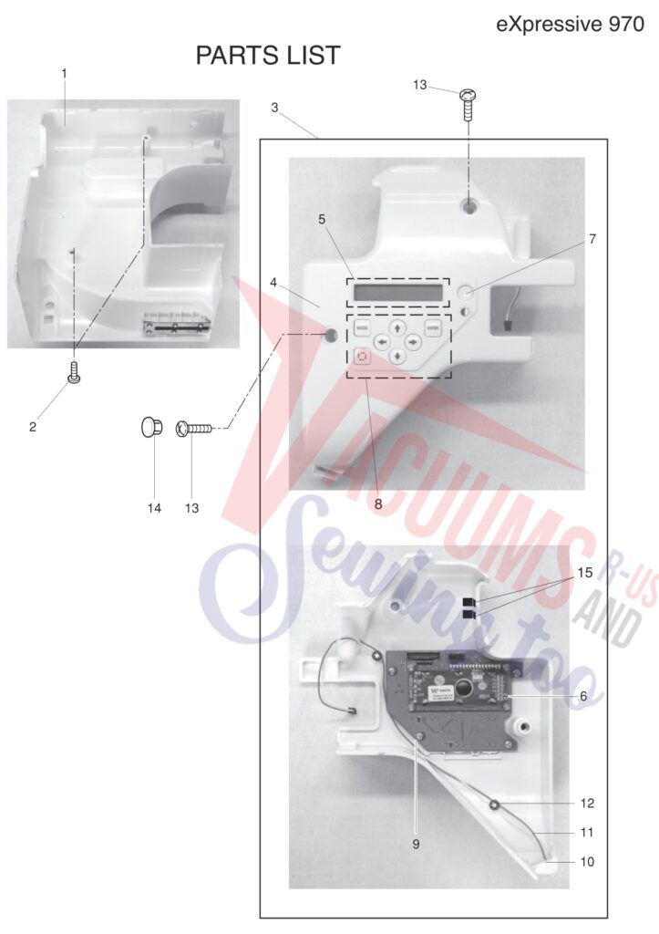 Elna EL970 V2 exploded schematic diagram (page 1)