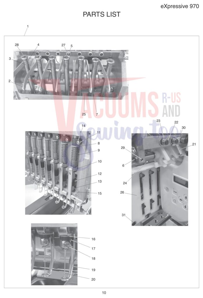 Elna EL970 V2 exploded schematic diagram (page 2)