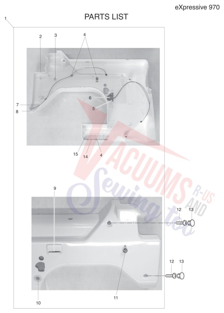 Elna EL970 V2 exploded schematic diagram (page 12)