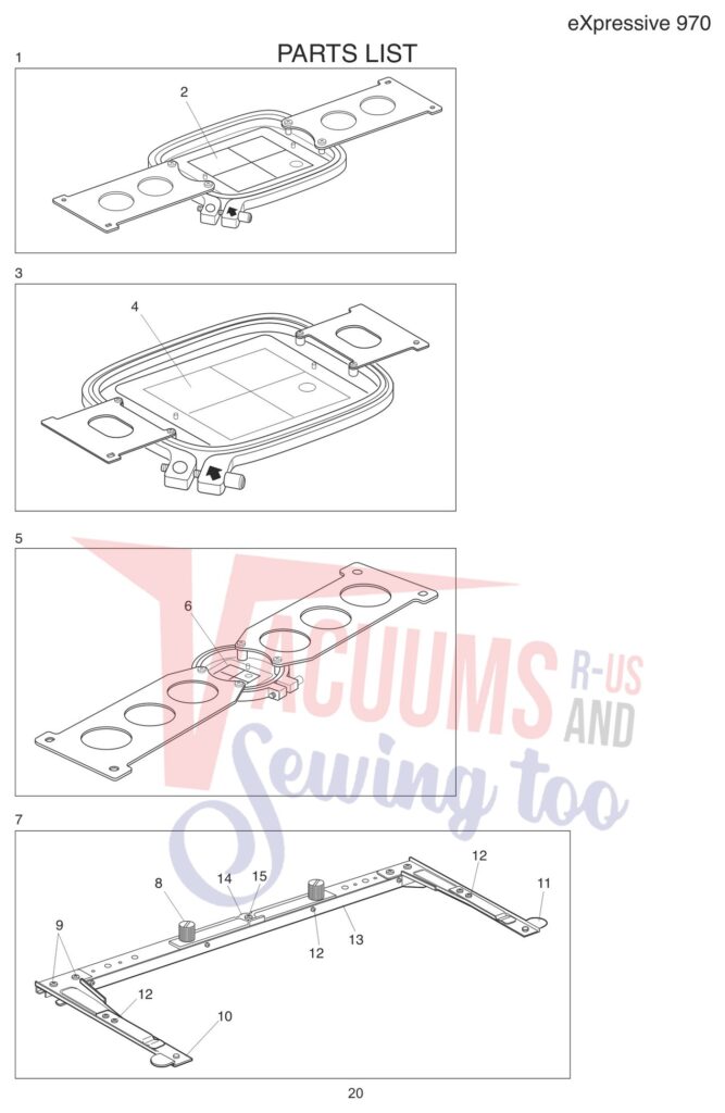Elna EL970 V2 exploded schematic diagram (page 13)