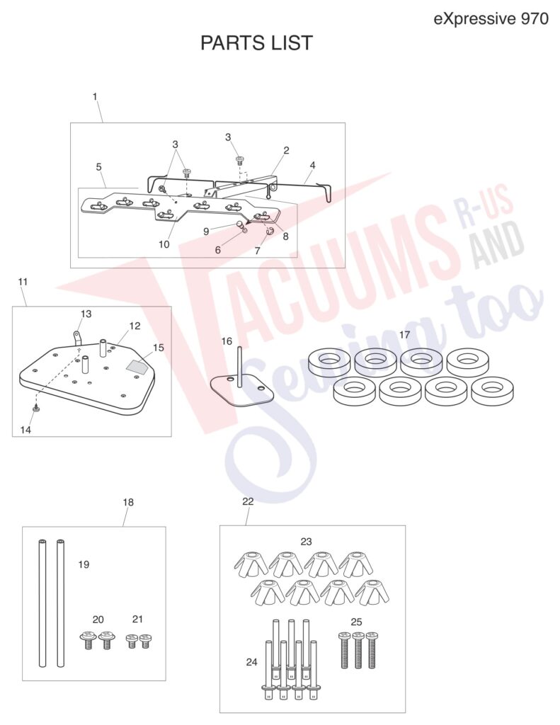 Elna EL970 V2 exploded schematic diagram (page 14)
