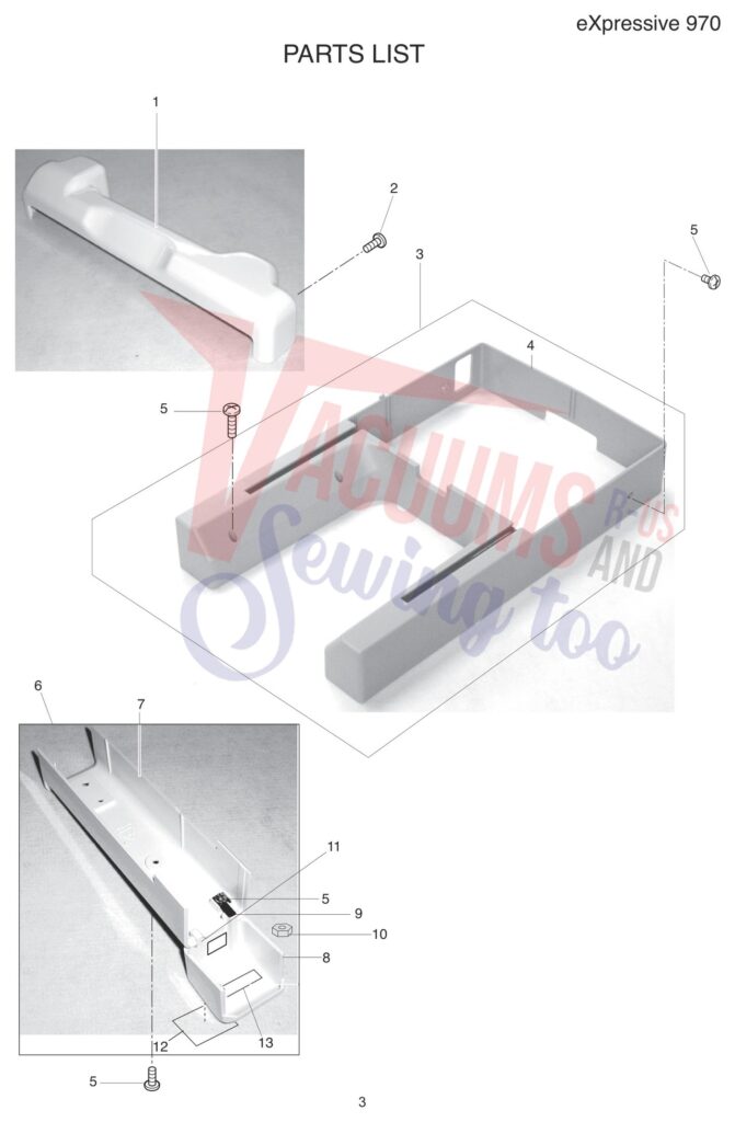 Elna EL970 V2 exploded schematic diagram (page 16)