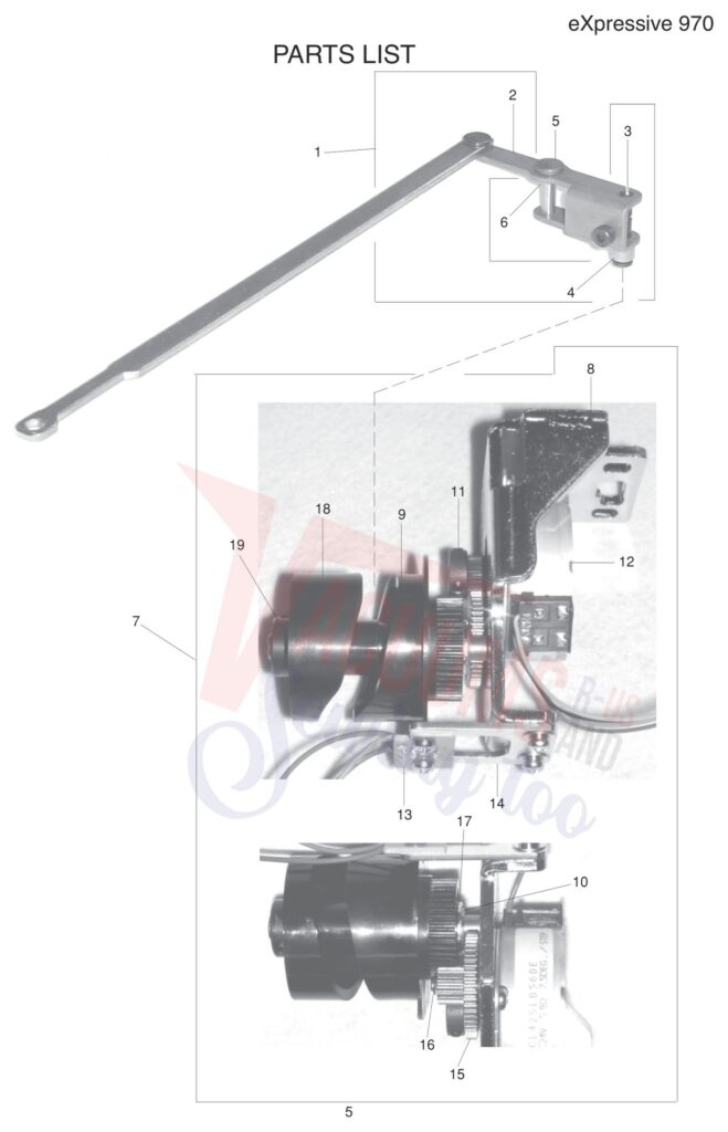 Elna EL970 V2 exploded schematic diagram (page 18)