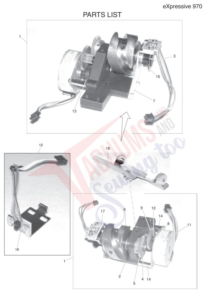 Elna EL970 V2 exploded schematic diagram (page 22)