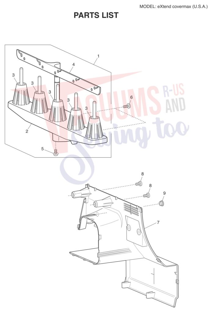 Elna ELCOVERMAX exploded schematic diagram (page 1)