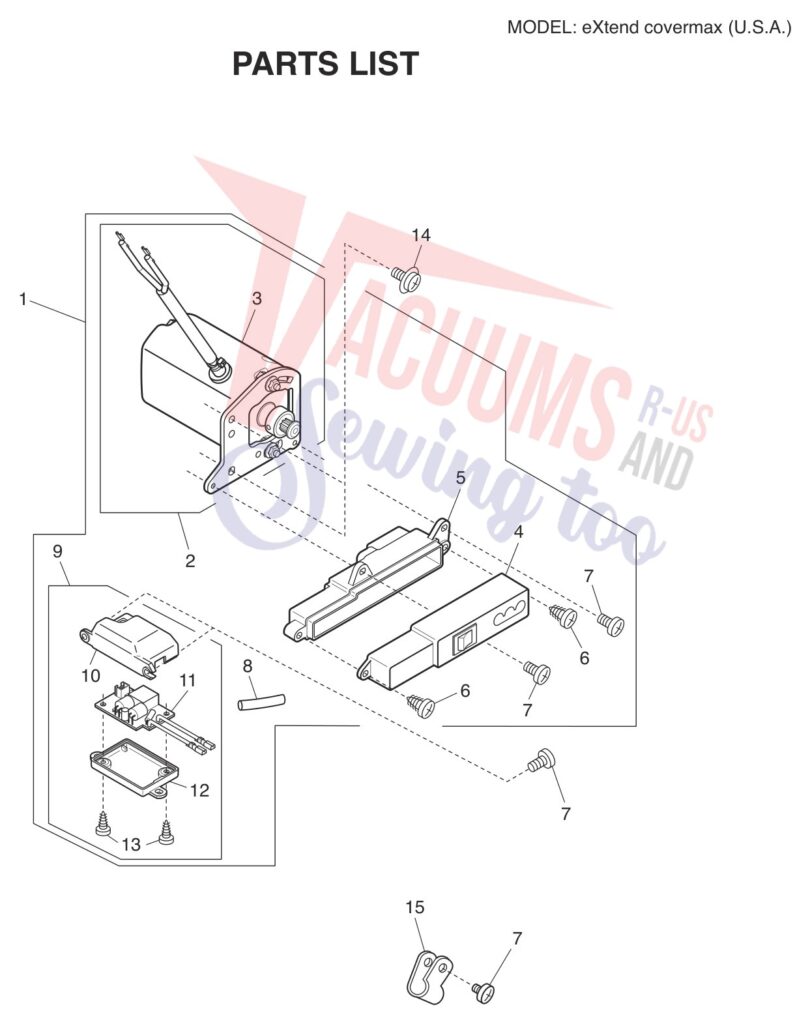 Elna ELCOVERMAX exploded schematic diagram (page 2)