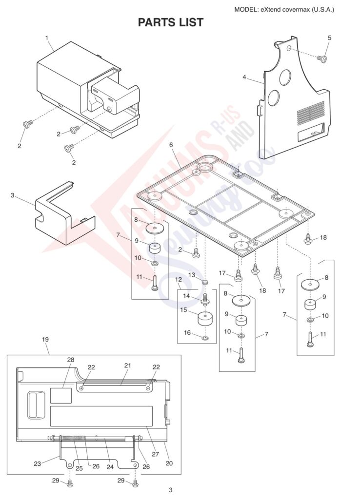 Elna ELCOVERMAX exploded schematic diagram (page 5)