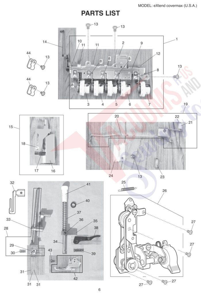 Elna ELCOVERMAX exploded schematic diagram (page 8)
