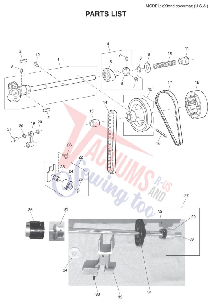 Elna ELCOVERMAX exploded schematic diagram (page 11)