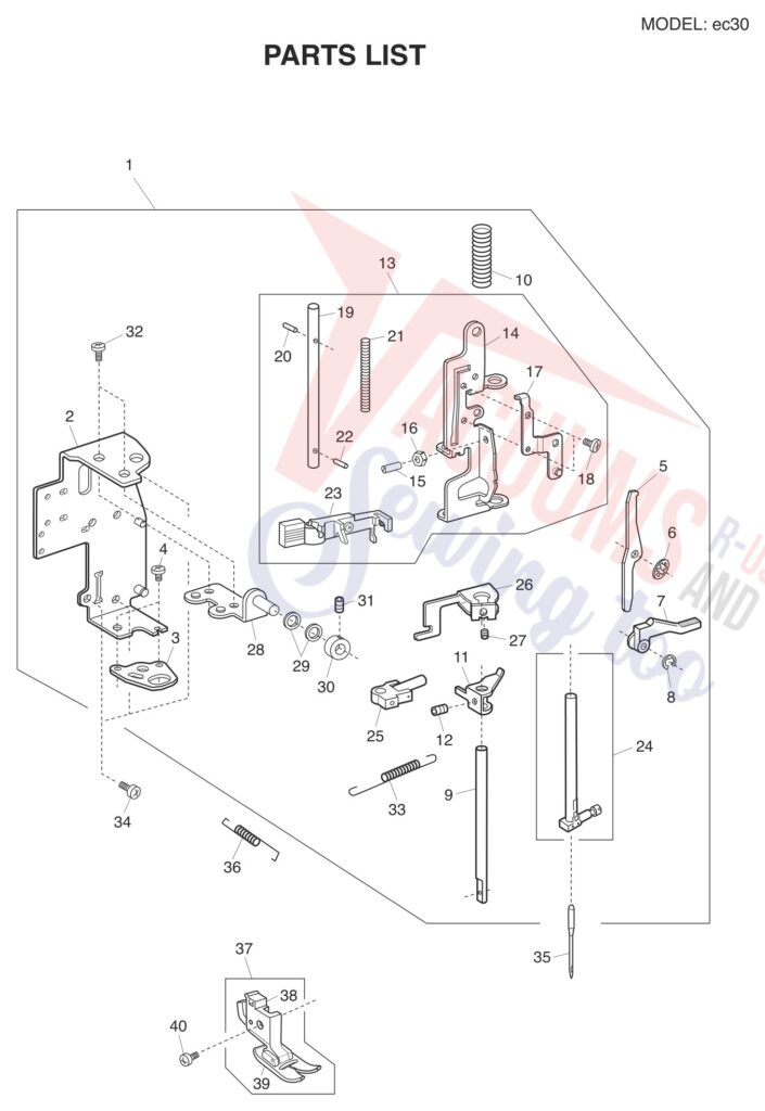 Elna ELEC30 exploded schematic diagram (page 2)