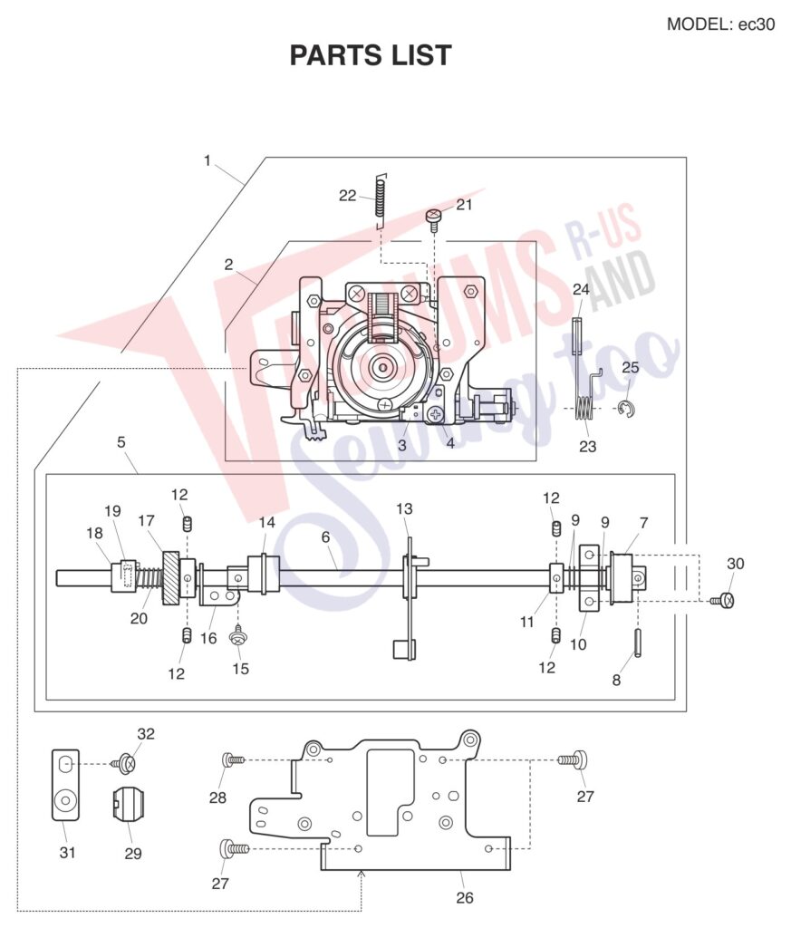 Elna ELEC30 exploded schematic diagram (page 3)