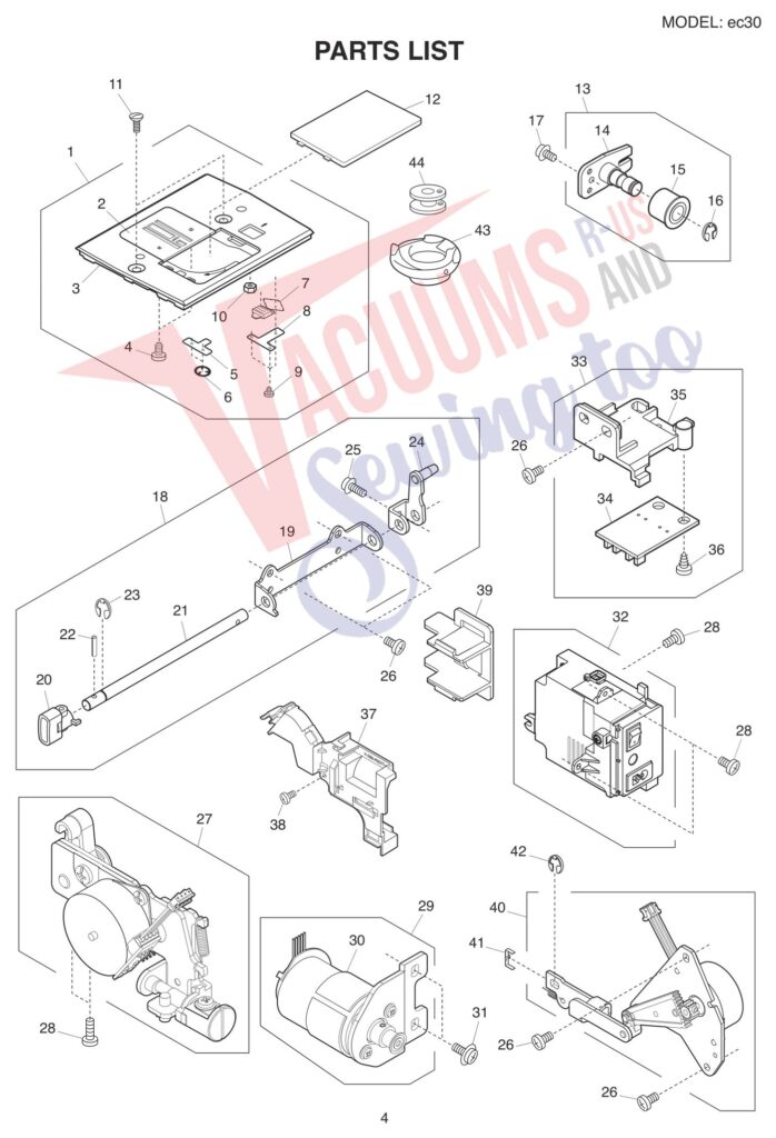 Elna ELEC30 exploded schematic diagram (page 4)