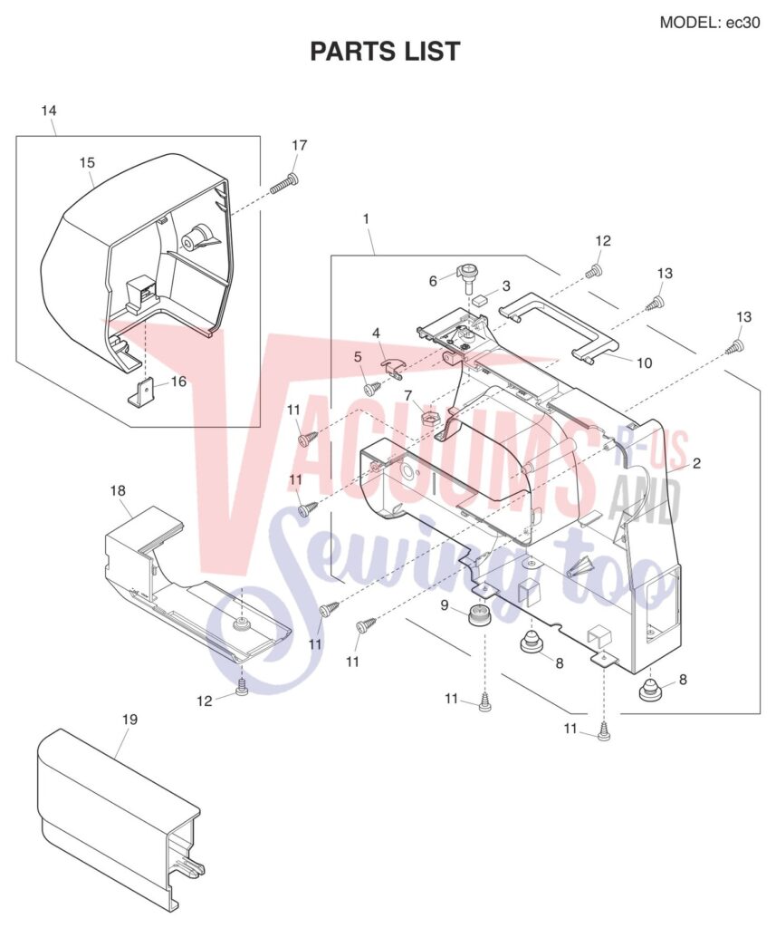 Elna ELEC30 exploded schematic diagram (page 5)