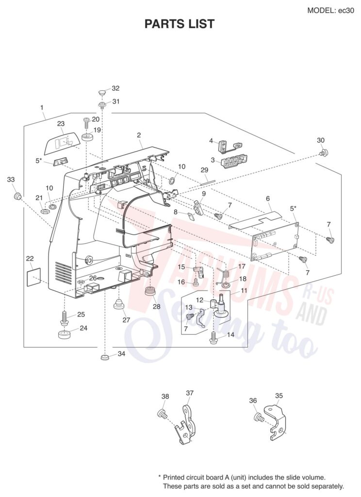 Elna ELEC30 exploded schematic diagram (page 6)