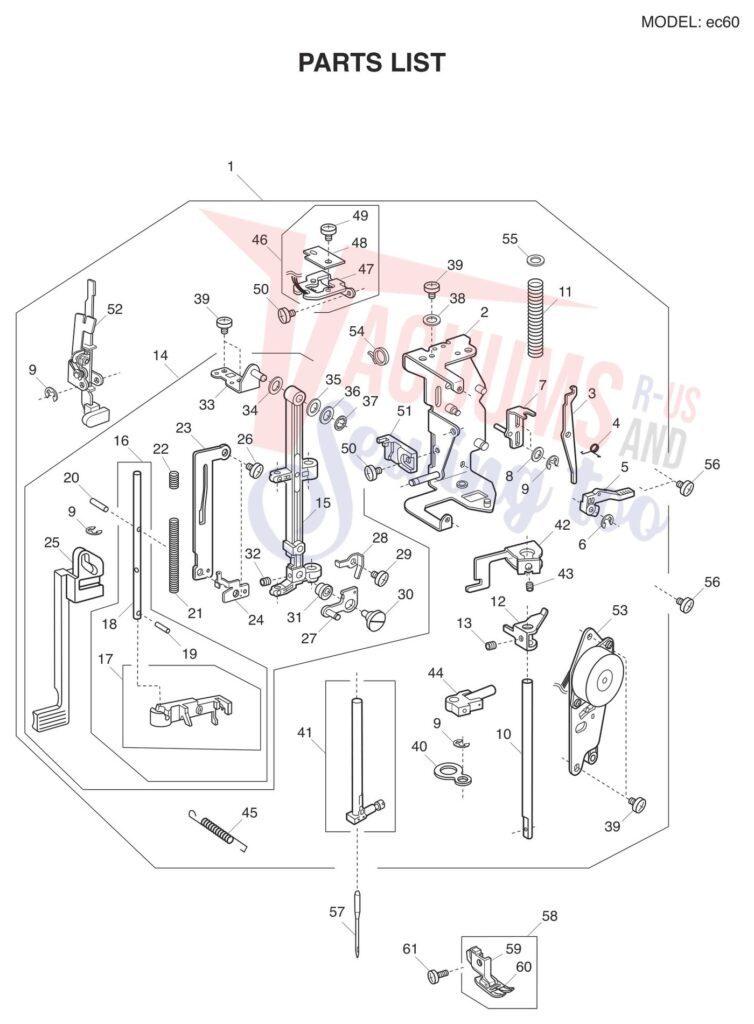Elna ELEC60 exploded schematic diagram (page 2)